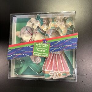 Vintage Fox Run Craftsmen Gingerbread Family Metal Cookie‎ Cutters 3663